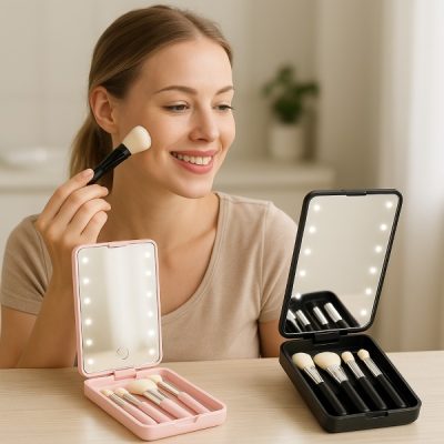 Set mini furçash me pasqyrë LED | GLOBRISTIC